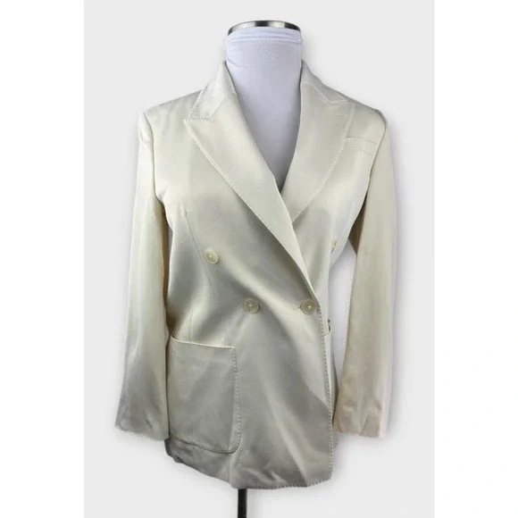 BR Manifattura Emmetex Italian Crepe Double Breasted Blazer Jacket Oversized 2 - Picture 3 of 16